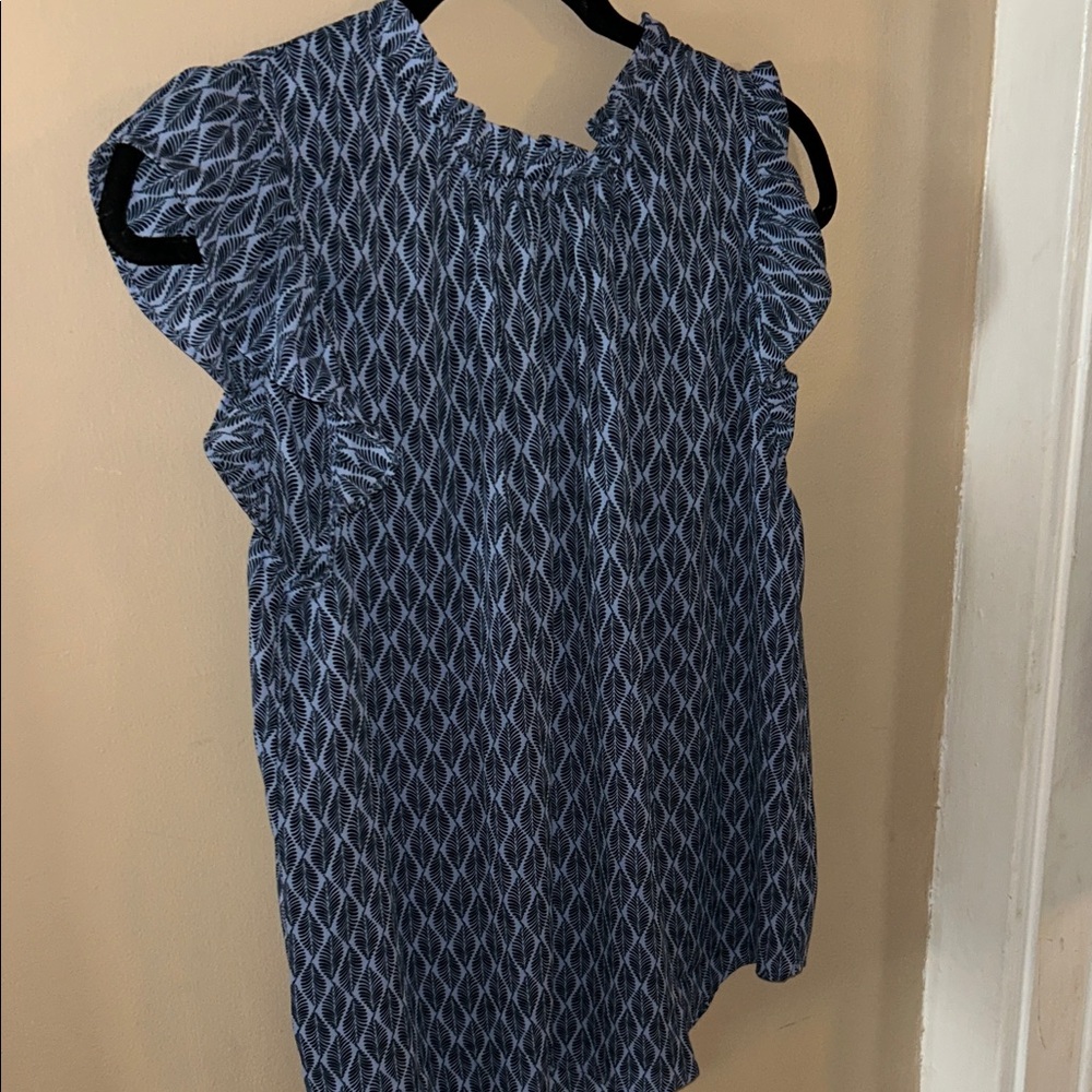 NWT LOFT Blue Patterned Women's Top